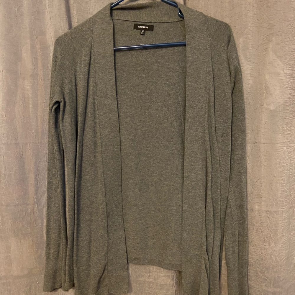 Express grey open cardigan